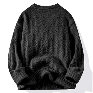 Round Neck Sweater Ribbed Neckline Not Easy Deform Thick Warm Fashion Trend Crisp Shape High Thin Quality Fabric Comfortable