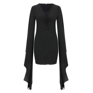 Vintage Halloween Jurk Heks Vampier Cosplay Kostuums Gothic Batwing Mouw Kleedt Middeleeuwse Vrouwelijke Partij Slanke