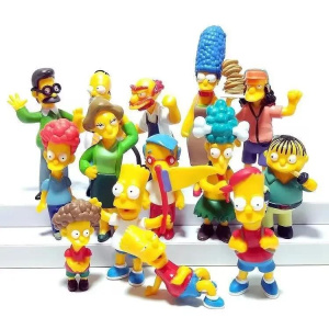 14pcs Simpsons Cartoon Action Figures Toys Funny Homer Marge Bart Mini Figurines Pvc Doll Model Children Toy Birthday Gift