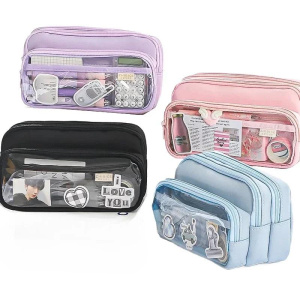 Large Capacity 3 Layers Pencil Cases Kawaii Pencil Pouch Cute Pen Holder Box For Students Back To School Stationery Supplies