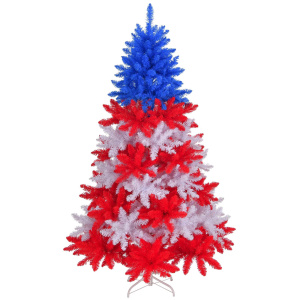"6 FT Patriotic Art. Hinged for 4th July Decor, 900 Tips, Sturdy Metal Stand