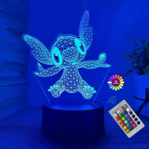 Multicolor 3D Illusion Night Light with Remote Control and Smart Touch decor