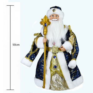 50/35CM Santa Claus Electric Dolls Plush Candy Bucket With Music Christmas Decor Birthday Gift For Navidad Home Oranments
