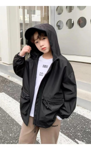 New Boys Windbreak Jackets Kids Zipper Warm Tracksuit Coats Children's Clothing Teen Hooded Outerwear 4-14 Years