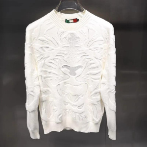 Men's Casual Knitwear Fashion Warm Slim Fit O-Neck Solid Color Pullover Sweater Long Sleeve Diamonds Woolen Knitted Tops
