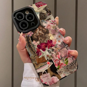 Fashion Floral Pattern iPhone 15 and 16 Case compatible with Plus, Pro, and Pro Max Variants