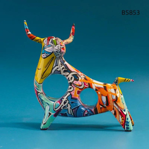 Nordic Creative Nordic Creativity Wall Street Resin Bull Figurine Cattle OX Statue Home Decorations Bull Art Desktop Decor Sculp