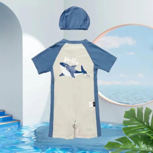 Boys Swimsuit Children Cartoon Cute Swimwear New Jumpsuits Kids Sports Sunscreen Swimming Costume 1-8 Years Old