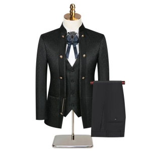 British Style Men Plaid Vest Blazer Pants 3 Pieces Set / Male Fashion High End Slim Wedding Banquet Business Suit Jacket Coat