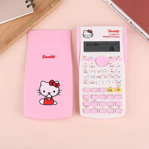 Sanrio Kawaii Hello Kitty Electronic Scientific Calculator for Office Smart Pink Kids Aesthetic Office School Girls Boy Gifts