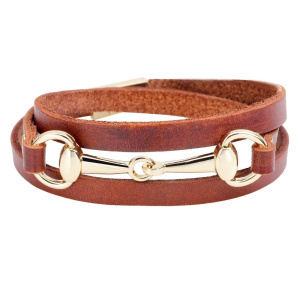 Kirykle Brand Brown Black Multilayer Leather Bracelets for Women Femme Bohemian Style Magnetic Buckle Bracelet Female jewellery