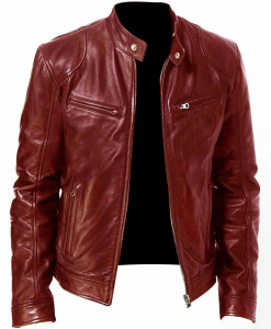 New Fashionable PU Leather Men's Casual Jacket European Style Motorcycle Leather Coat