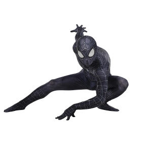 Black Venom Spider Web Hero Costume Unisex Halloween Themed Party Cosplay Full Body Suit with Removable Mask