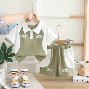Children's Sport Suit Baby Boy Clothes Casual Short Sleeve T-shirts and Shorts Boys Outfit Kids Boutique Clothing