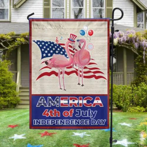 Flamingo America 4th Of July Independence Day Flag Garden Flag