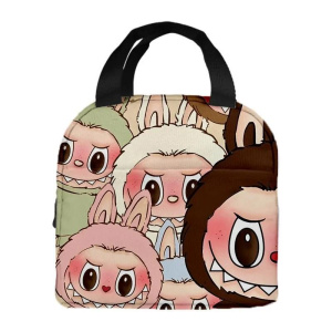 New Labubu Handheld Insulated Bag Cooler Bag Cartoon Kawaii Lunch Bag Portable Lunch Box Outdoor Storage Bag