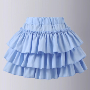Baby Girls Cake Skirts Solid Elastic Waist Children Girl Pleated Skirts High Quality Preppy Style Junior Girl Dance Skirt