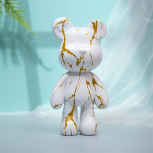 Resin Bear Statue Decor for Home, Art Figurine Animal Sculpture Ornament for Indoor, Room, Desktop