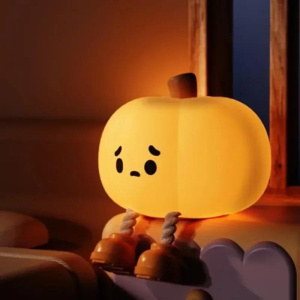 Pumpkin Halloween Night Lights Cute Silicone Lamp USB Rechargeable Decor LED Chambre Bedroom Home Kids Baby Bedside Decor Gift