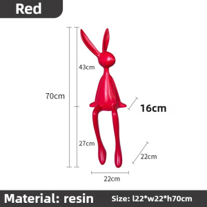 Luxury Long-Eared Sitting Rabbit Ornament Modern Cartoon Home Décor for Living Room & Valentine’s Gift