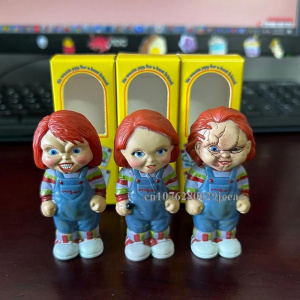 3Pcs MIni Chucky Anime Cartoon Child's Play Qversion Mini Bride Action Figure Model Toys Character Collection Ornament Gifts