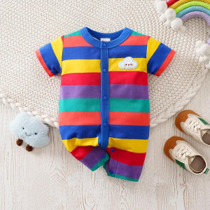 Newborn Baby Clothes Rainbow cloud cotton Fashion Infant Jumpsuit Toddler Short Sleeve One-piece Pajamas Bodysuit Romper
