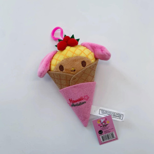 Hello Kitty Plush Doll Key Chain Pineapple Black Leather Hello Kitty Keychain Cartoon Cute Girl Bag Pendant Gift