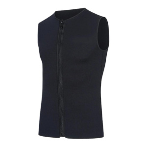 Men Wetsuit Top 3mm Neoprene Wetsuit Vest with Front Zipper Elastic Swim Vest Sleeveless Top for Surfing Snorkeling