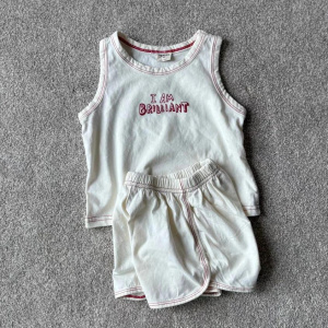New Baby Sleeveless Clothes Set Infant Girl Cotton Letter Print Vest + Shorts 2pcs Suit Toddler Boy Outfits