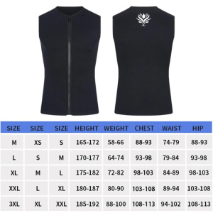 3mm Diving Surfing Wetsuit Neoprene Sleeveless Thermal Diving Vest With Front Zipper Kayaking Snorkeling Wetsuit For Water Sport