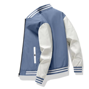 New Men's Fashion Color Contrasting Casual Baseball Jacket Hip Hop Street Zipper Men's Jacket