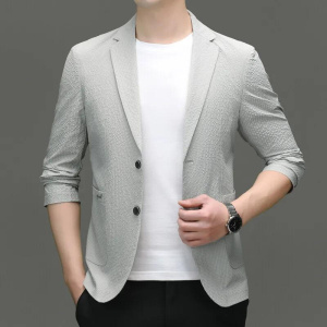 New men's business, casual, fashionable, cool and versatile thin ice silk suit jacket