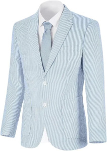 Men's Seersucker Suit Jacket Casual Blazer Slim Fit Sports Coats Suits Jackets Wedding Prom Tuxedo Blazers
