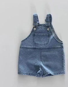 New Cute Girls Casual Pocket Overalls Solid Baby Girl Denim Jumpsuit Fashion Kids Girl Jeans Strap Pants