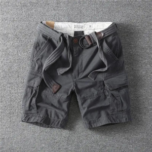 Retro Men's Outdoor Baggy Multi-pocket Sports White Black Tooling Straight Pants Short Homme Men Clothing Cargo Shorts