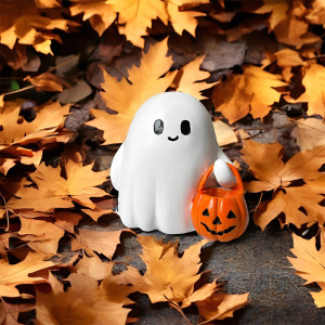 1Pc Resin Horror Ghost Statue Ornament, Halloween Ghost Statue, Halloween Ghost Portable Pumpkin Statue, Halloween Decorative Ornament