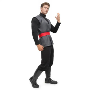 DAZCOS Mens Black Cosplay Costume Anime Kung Fu Suit Outfits Uniform Halloween Full Set