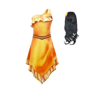 Indian Pocahontas Cosplay Dress Princess Costume Halloween Party Disguise Costume Children Girls Fantasy Outfits