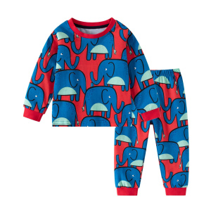 Boy Pure Pajamas Set Cartoon Printed Home Clothes Kids Comfortable Lingerie Set Boys Home Clothes