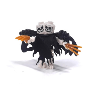 Halloween Theme Small Building Blocks Set - Graveyard Scene with Skeleton Ghost Reaper Figures MOC DIY Toy