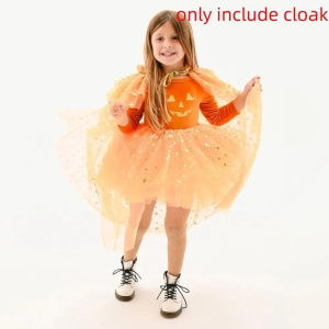 Wizard Childern Halloween Costumes Princess Mesh Girls Witches Robes Costume Cosplay Props Bright Color Halloween Cosplay Cape