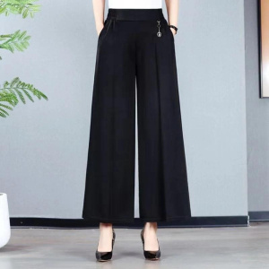 New Wide Leg Pants for Mommy Women Drapey High Waist Mid-Aged Skirt Pants Big Foot Wide Leg Pants