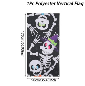 Halloween Front Door Decoration Skull Pumpkin Blood Hand Large Door Cover Banner for Home Happy Halloween Party Decoration