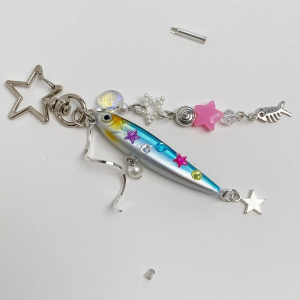 Trinkets japanese 1pc Handmade Fish Keychain Bag charms Pendant Decoration Gift Souvenir Keyring Enthusiasts jewellery Accessories