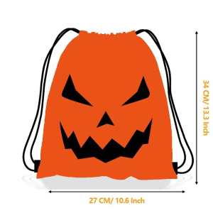 1/6/12/24pcs Halloween Drawstring Bags Halloween Pumpkin Drawstring Backpack Bags Kids Party Candy Gift Wrap Bags
