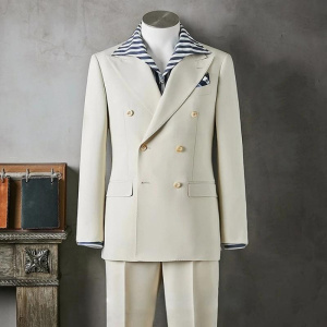 Men's Suit (Blazer+ Pants) Business Casual Fashion Double Breasted Suit Jacket Men Custom-Made Clothes for Wedding Banquet Dress
