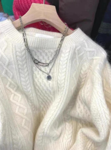 Ele ort Thiened Knitted Sweater for Women Base Layer Top Fashionable Small Stature