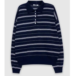 Korean Style Color Striped Knitwear Women's Loose Soft New American Retro Top Casual Versatile shirt
