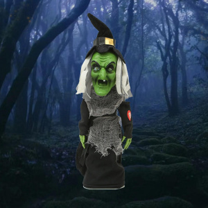 Halloween Witch Decoration Atmosphere Setting Ornament Animated Standing Witch for Parties Indoor Porch Trick or Treat Events