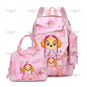 3PCS Cute PAW Patrol Backpack Lunch Bags Pencil Case Set for Students Cartoon Schoolbag Bento Pouch Suit Fashion School Supplies
